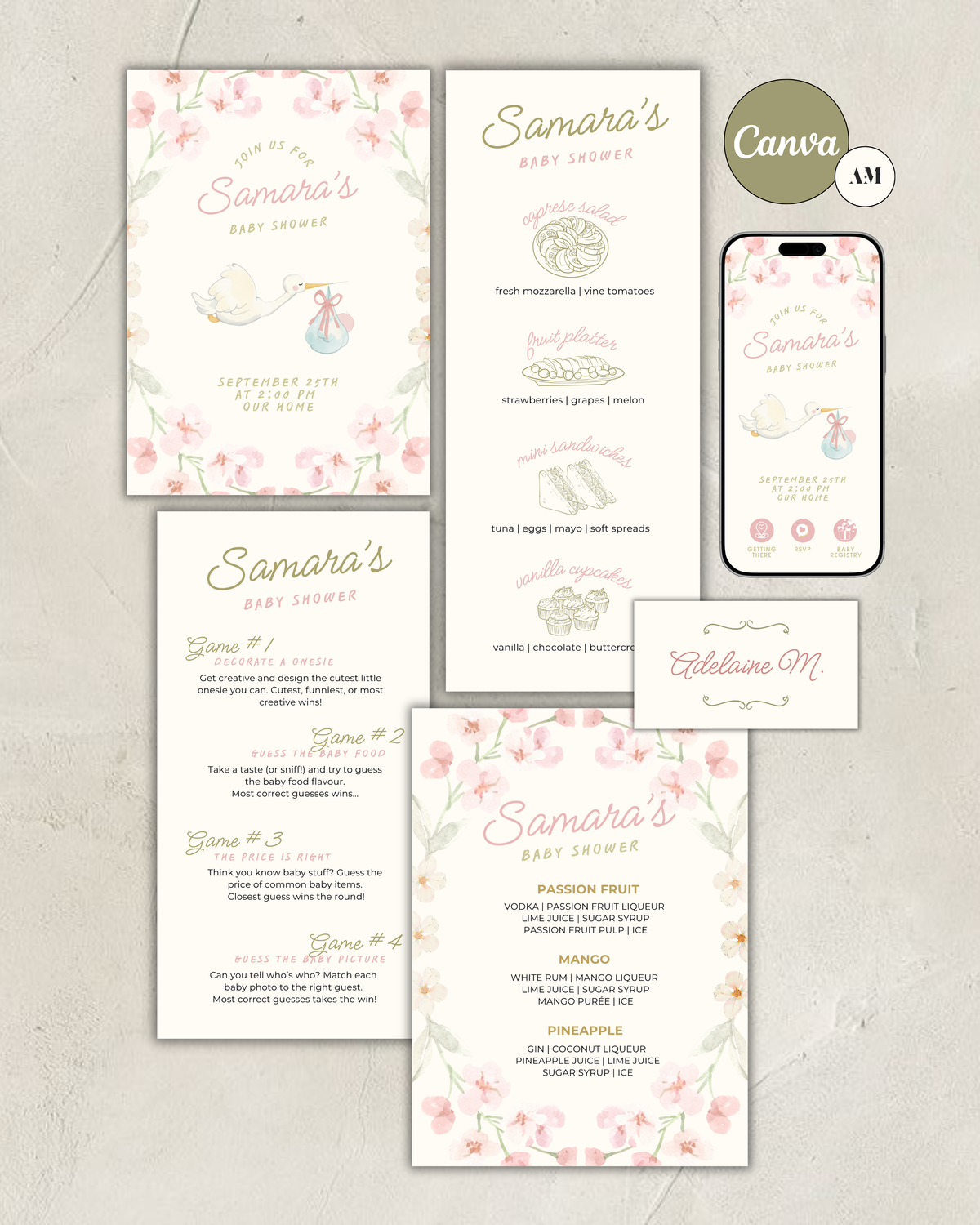 Meadow Baby Shower Stationery Bundle