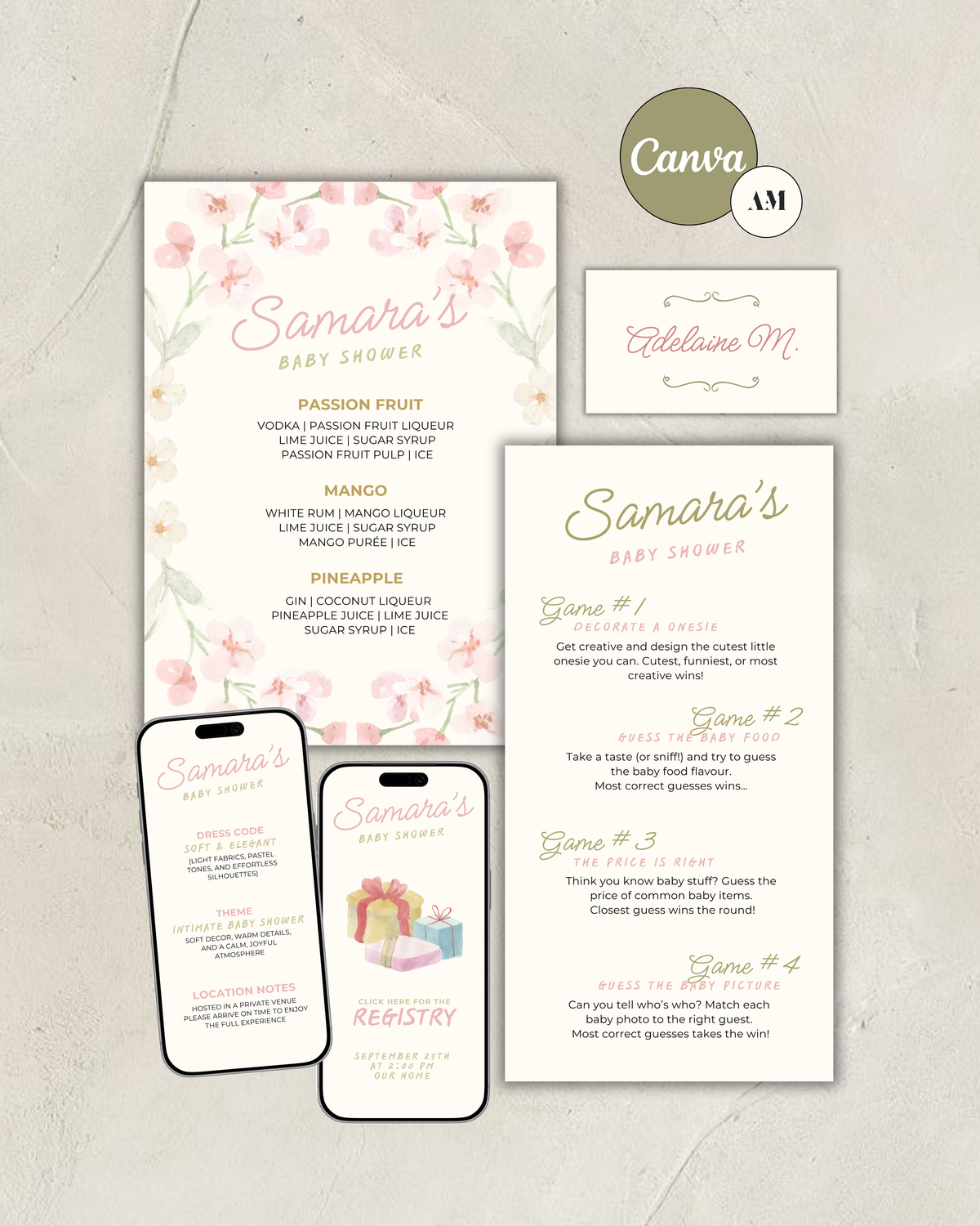 Meadow Baby Shower Stationery Bundle
