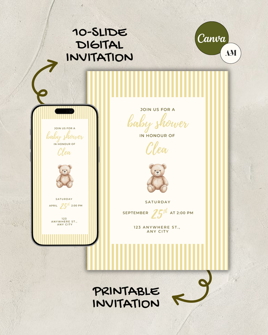 Honey Bear Invitation (Digital & Printable)