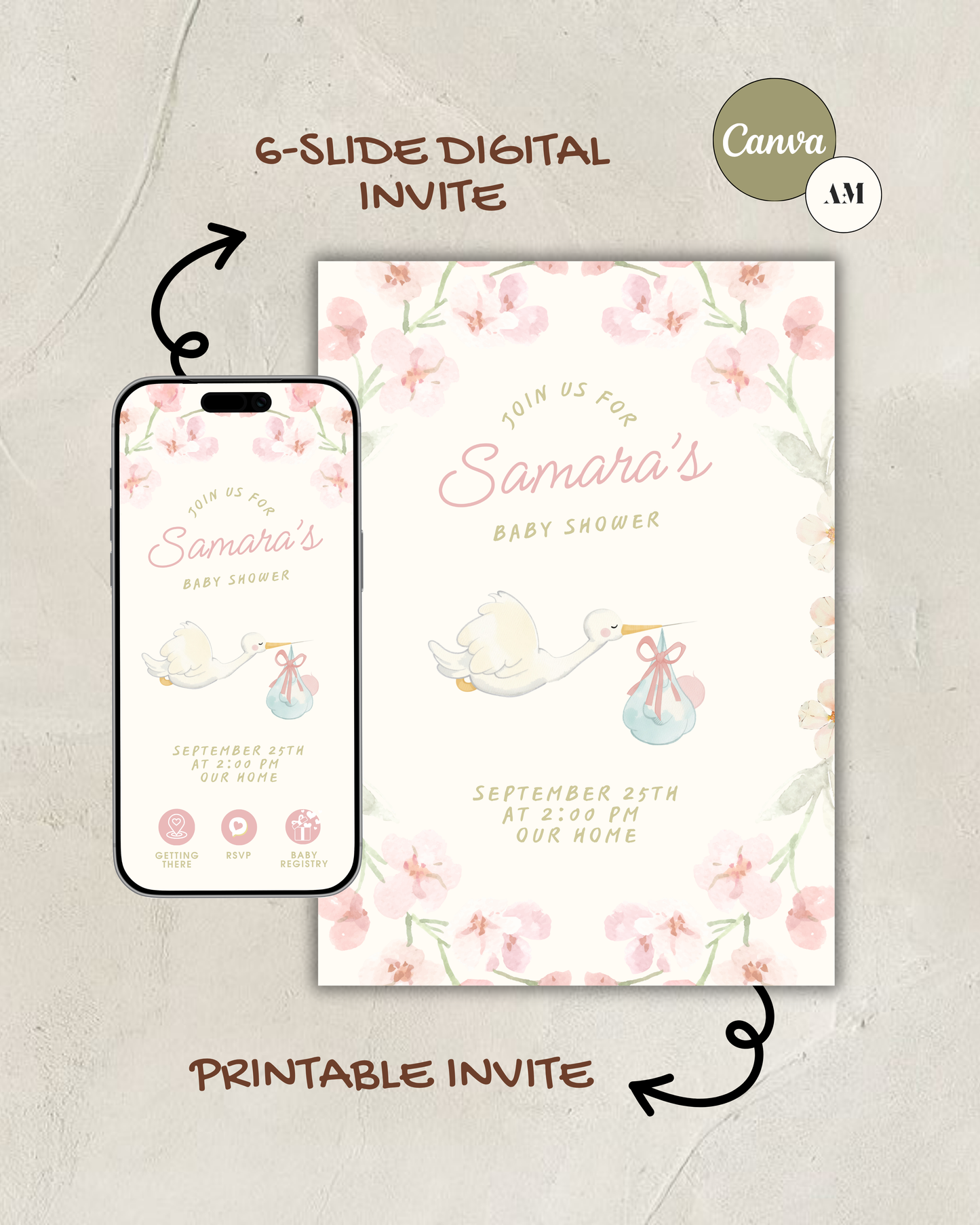 Meadow Baby Shower Invite (Digital & Printable)