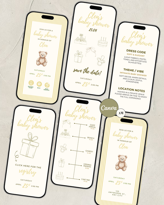 Honey Bear Baby Shower Invite (Digital & Printable)