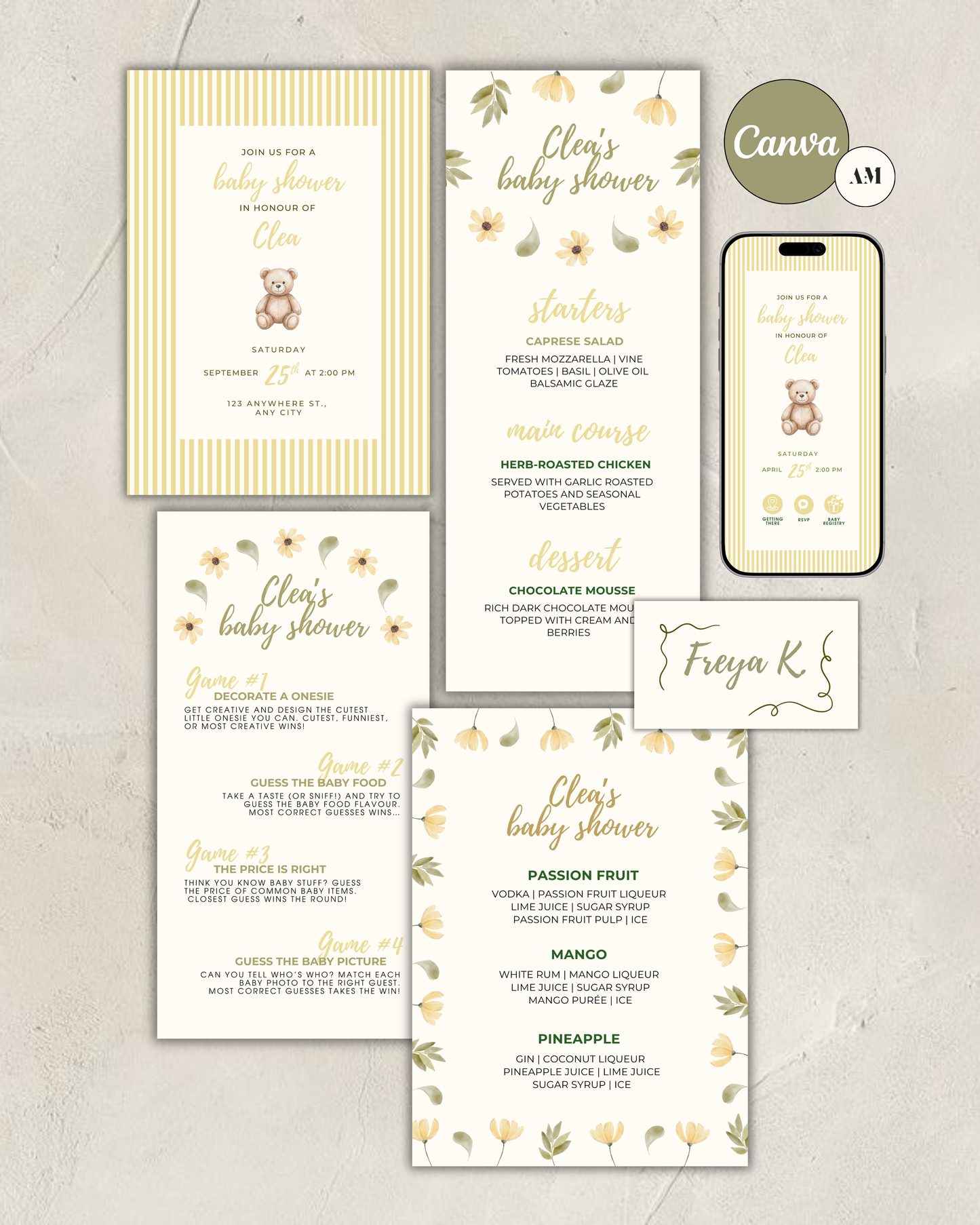 Honey Bear Party Stationery Bundle