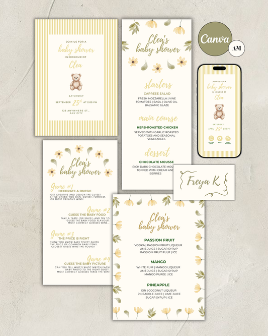 Honey Bear Party Stationery Bundle
