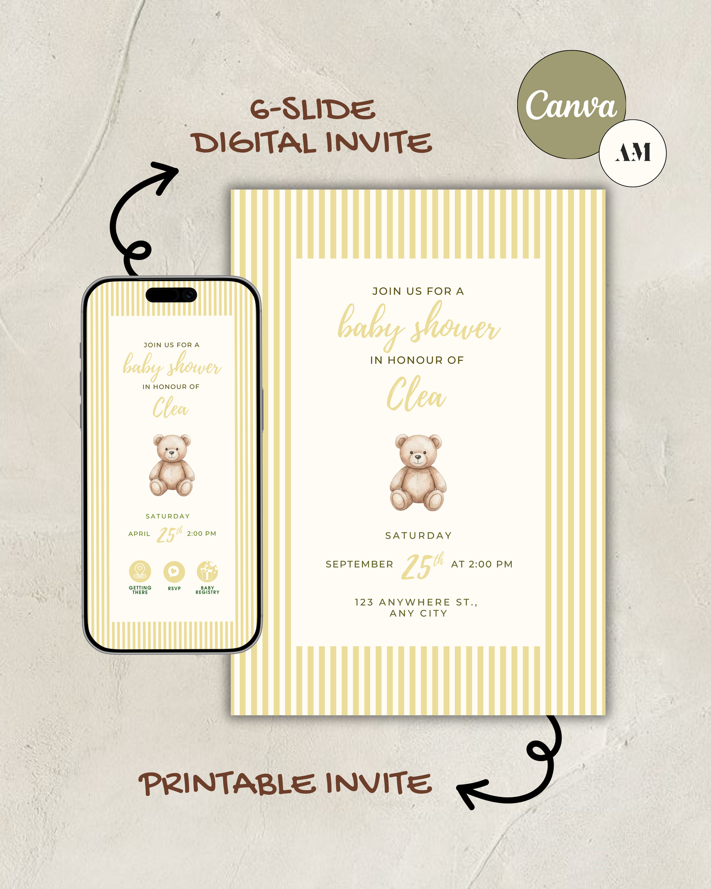 Honey Bear Party Stationery Bundle